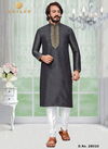 Dark Gray Colour Outluk vol 28 Stylish Fancy Designer Party And Function Wear Art Silk Kurta Churidar Pajama Redymade Collection 28010